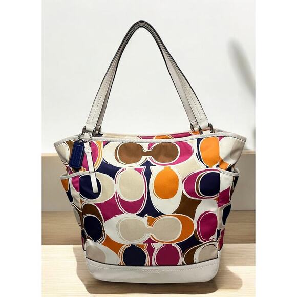 Coach F23299 Park Hand Drawn Scarf Print North/South Tote & Matching Wristlet - Picture 2 of 14